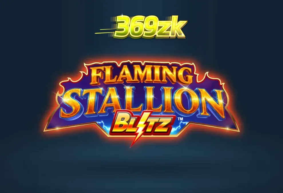 Visual bertema gurun dan kuda jantan api dalam slot Flaming Stallion Blitz